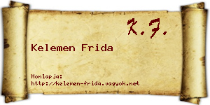 Kelemen Frida névjegykártya